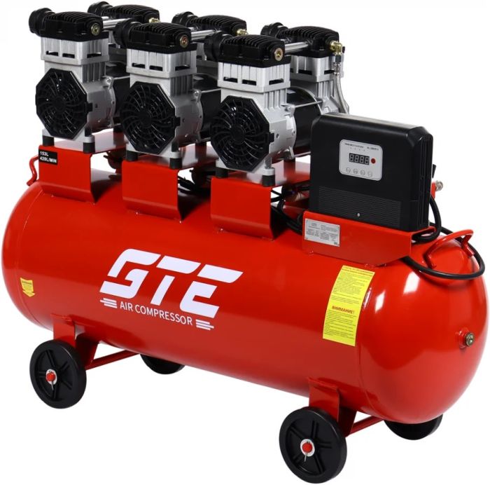 Поршневой компрессор GTE GTE-HMP153420B, поршневой безмасляный, 420л/мин, 153л, 220В