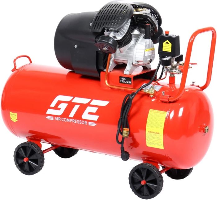 Поршневой компрессор GTE GTE-MC100X250B, прямой V-образ., 250л/мин, 100л, 220В