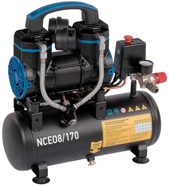 Поршневой компрессор NORDBERG NCEO8/170, ременной привод, безмасляный, 170 л/мин, 220В