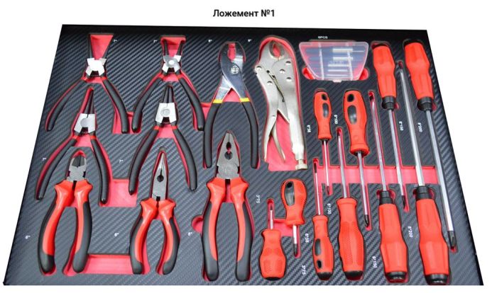 Тележка инструментальная Great Wolf GW-7ST2 Black, 7 ящиков, с набором инструментов 324пр.