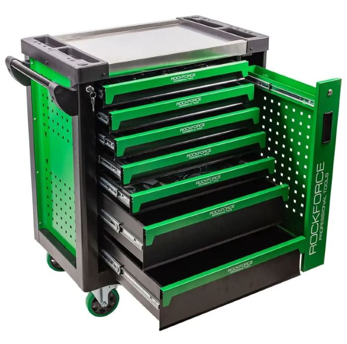 Тележка инструментальная ROCKFORCE RF-55311, закрытая, 7 ящиков, с инструментом 274пр.