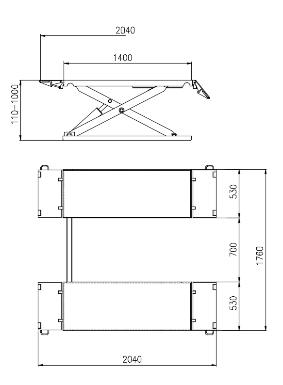 Подъемник автомобильный ножничный 3 тонны EQFS ES-30R, гидравлический, 220/380В