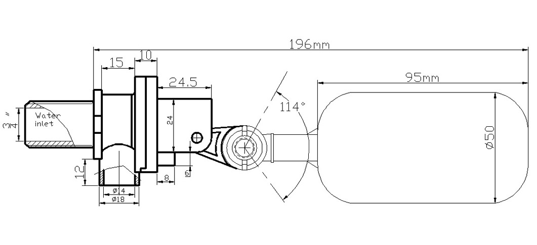 Поплавковый клапан Polimer Group, 1/2"