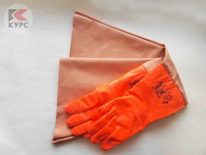 Перчатки для пескоструйной камеры КСО, 800 мм, с хлопковой подкладкой