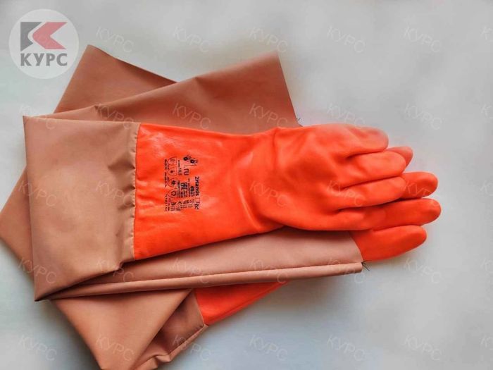 Перчатки для пескоструйной камеры КСО, 800 мм, с хлопковой подкладкой