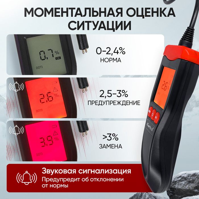 Электронный тестер тормозной жидкости iCartool IC-150, на аккумуляторе, для DOT3, DOT4, DOT5.1