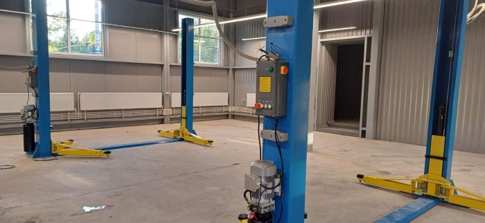 Подъемник двухстоечный автомобильный 5 тонн Техносоюз TS-5, электрогидравлический, 380В