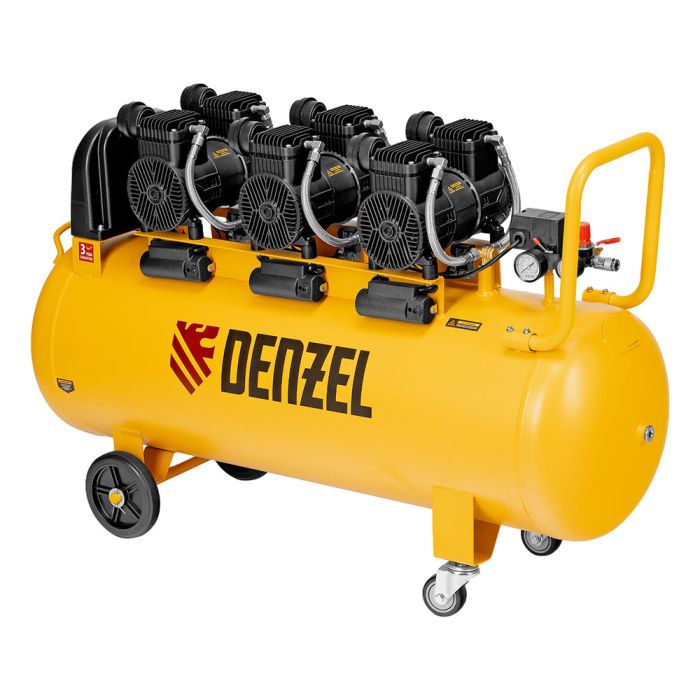 Поршневой компрессор Denzel DLP-4500/150, прямой привод, безмасляный, 750 л/мин, 220В, 150л