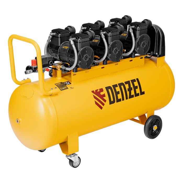 Поршневой компрессор Denzel DLP-4500/150, прямой привод, безмасляный, 750 л/мин, 220В, 150л