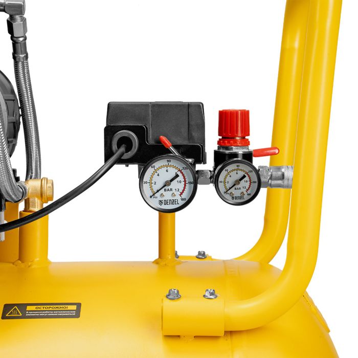 Поршневой компрессор Denzel DLP-4500/150, прямой привод, безмасляный, 750 л/мин, 220В, 150л