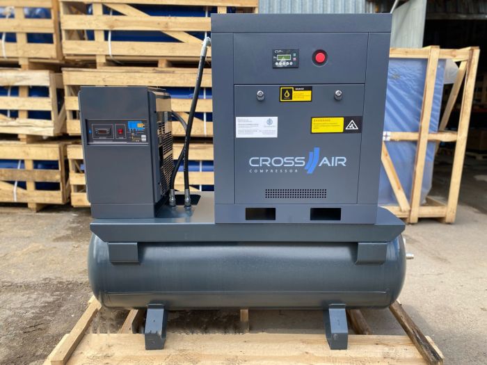 Винтовой компрессор CrossAir CA7.5-10RA-500Д, ременной привод, 10 бар, 500 л, IP55, 1000 л/мин, с осушителем