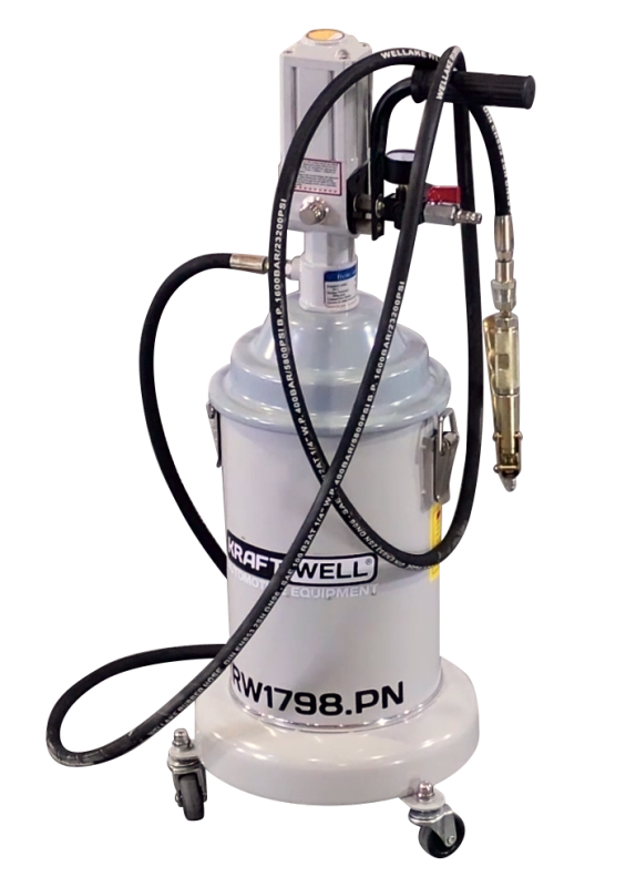 Нагнетатель смазки (солидолонагнетатель) Kraftwell KRW1798.PN, пневматический, 13 литров