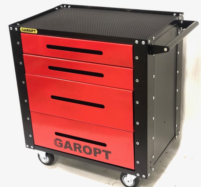 Тележка инструментальная Garopt Low-cost GT4.RED, закрытая, 4 ящика