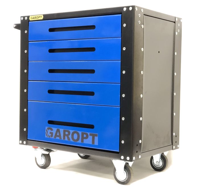 Тележка инструментальная Garopt Low-cost GT5.BLUE закрытая, 5 ящиков