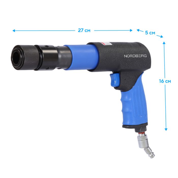 Пневмозубило NORDBERG NP5070K1, 2200уд/мин, комплектом насадок и быстросъемным держателем, 20пр.