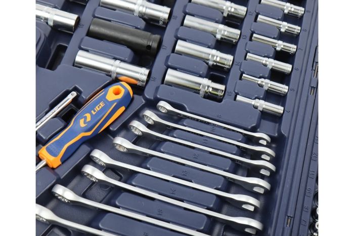 Набор инструментов LIGE LG-S1218, 1/2" 1/4" 3/8", 6-гранный, 218пр.