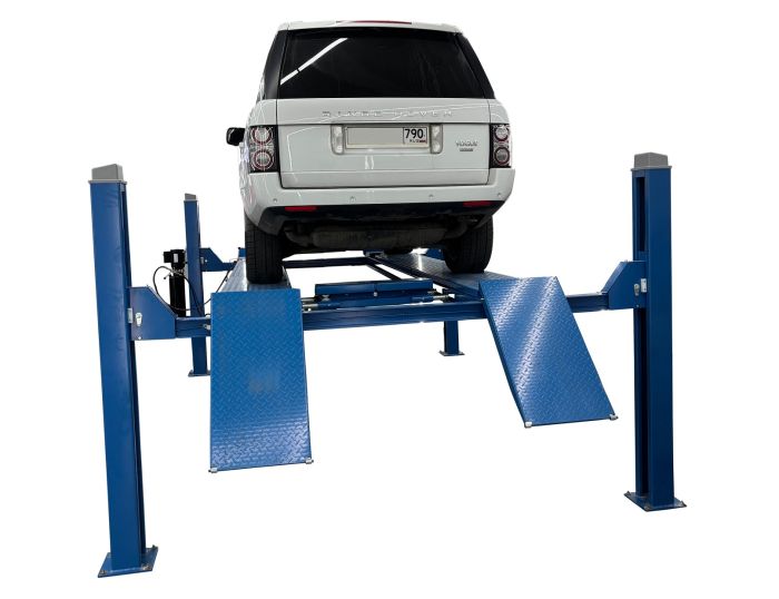 Подъемник четырехстоечный 5,5 тонн EQFS ES5.5D-4L, с траверсой, электрогидравлический, для сход-развала, 380В