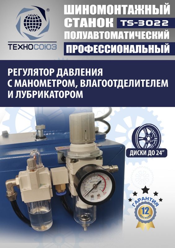 Шиномонтажный станок легковой Техносоюз TS-3022, полуавтоматический, 220В