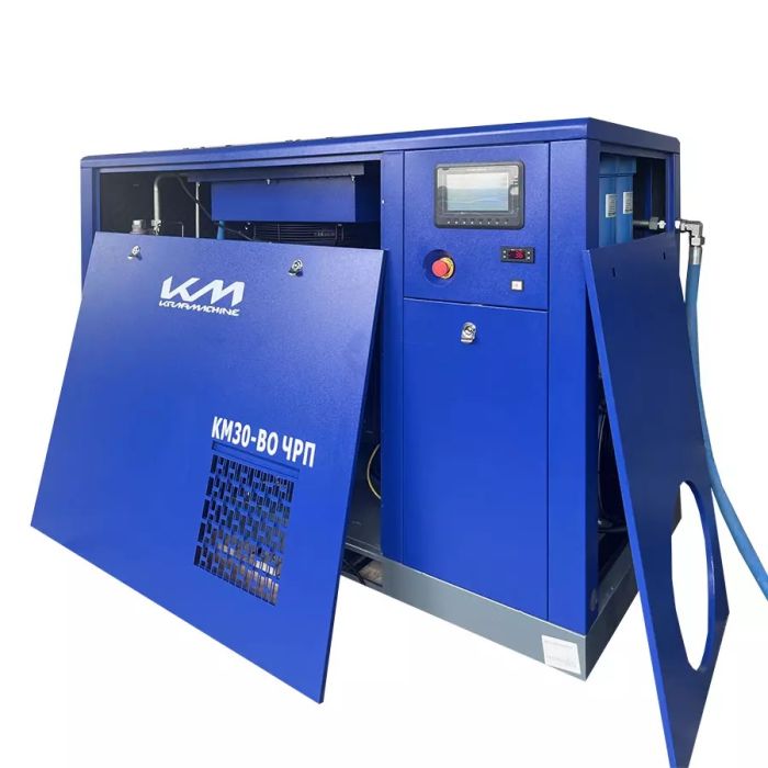 Винтовой компрессор KraftMachine КМ37-8 ВО, ременной, 8 бар, IP55, 6200л/мин, с осушителем