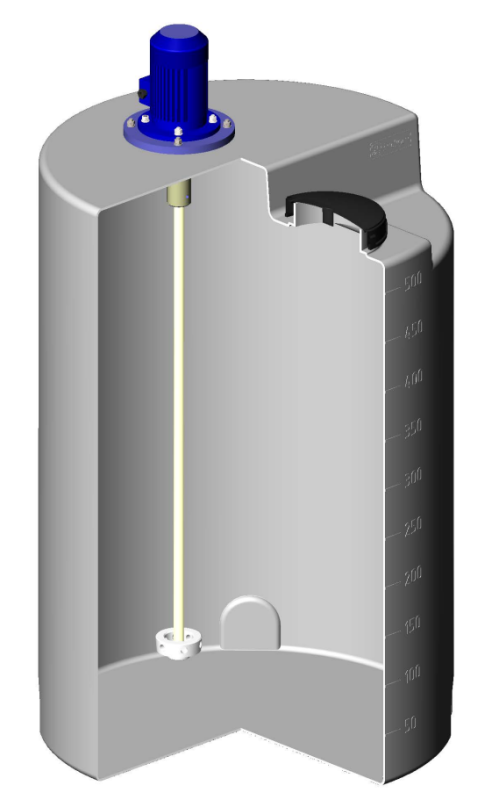 Емкость дозировочная ЭкоПром 500, с турбинной мешалкой, 500 литров