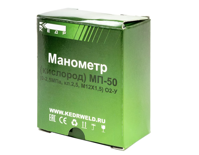 Манометр КЕДР ТМ2 Кислород, (0-25 МПа, кл.2,5, М12Х1,5) О2-У