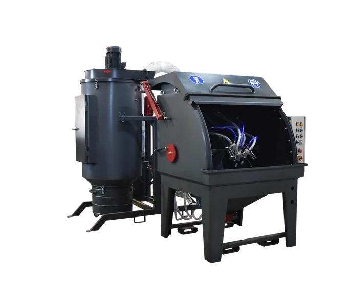 Пескоструйная камера ВМЗ КСО-110-И-ОБ-СФ-Р, инжекторная, 4-12 м2/час, с сепарацией, фильтром, и барабаном