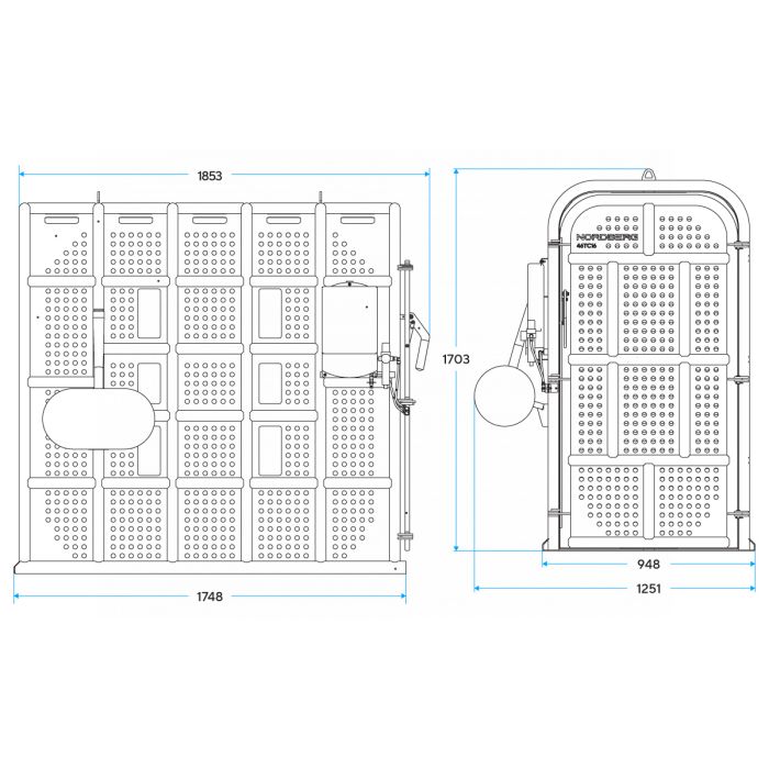 Клеть защитная для накачки грузовых колес и спецтехники Nordberg 46TC16, увеличенная