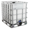 Еврокуб на металлическом поддоне белый/неокрашенный, 1000л, в обрешётке