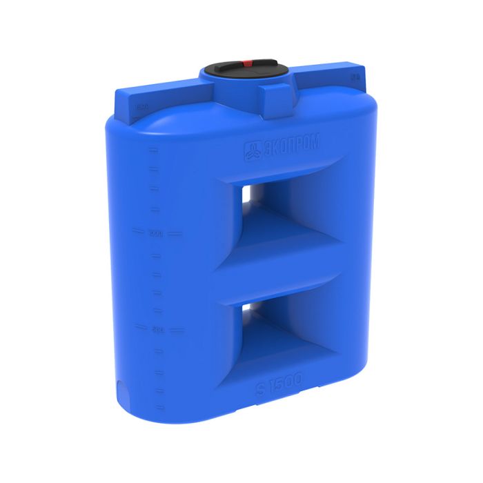 Ёмкость прямоугольная ЭкоПром S 1500 NEW, 1500 литров, синяя, 1.0г/см3