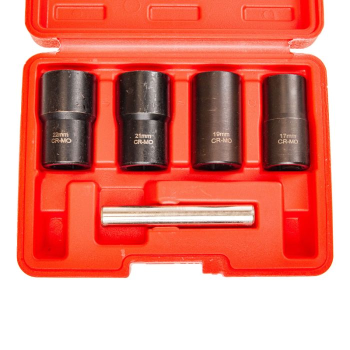 Набор головок для поврежденных болтов и гаек ЭВРИКА ER-86139, 1/2", 17-22мм, 5пр.