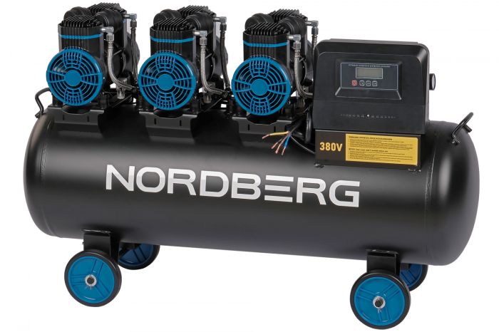 Поршневой компрессор NORDBERG NCEO100/750, ременной привод, безмасляный, 750 л/мин, 380В