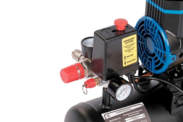 Поршневой компрессор NORDBERG NCEO8/170, ременной привод, безмасляный, 170 л/мин, 220В