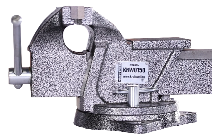 Тиски слесарные с наковальней KraftWell KRW0150, 150мм