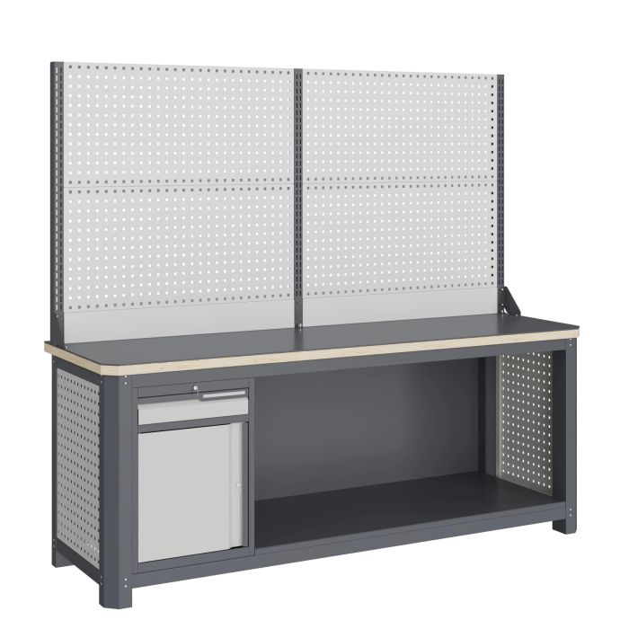 Модульный верстак Верстакофф MCN 2052.S8.111-2, 1 тумба, ящик, дверца, с дв. экраном