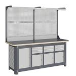 Модульный верстак Верстакофф MCN 2052.S7999-2F, 4 тумбы,6 ящиков, с дв. экраном, подсветка