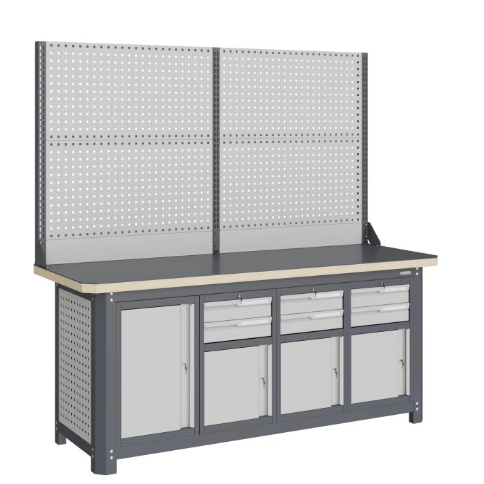 Модульный верстак Верстакофф MCN 2052.S7999-2, 4 тумбы, 6 ящиков, с дв. экраном