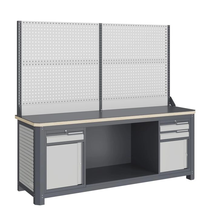 Модульный верстак Верстакофф MCN 2052.S89.11-2, 2 тумбы, 1+2 ящика, дверцы, дв.экран