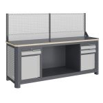 Модульный верстак Верстакофф MCN 2052.S89.11-1, 2 тумбы, 1+2 ящика, дверцы, с экраном