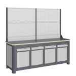 Модульный верстак Верстакофф MCN 2052.S8888-2, 4 тумбы, 4 ящика, с дв. экраном