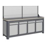 Модульный верстак Верстакофф MCN 2052.S8888-1, 4 тумбы, 4 ящика, экран