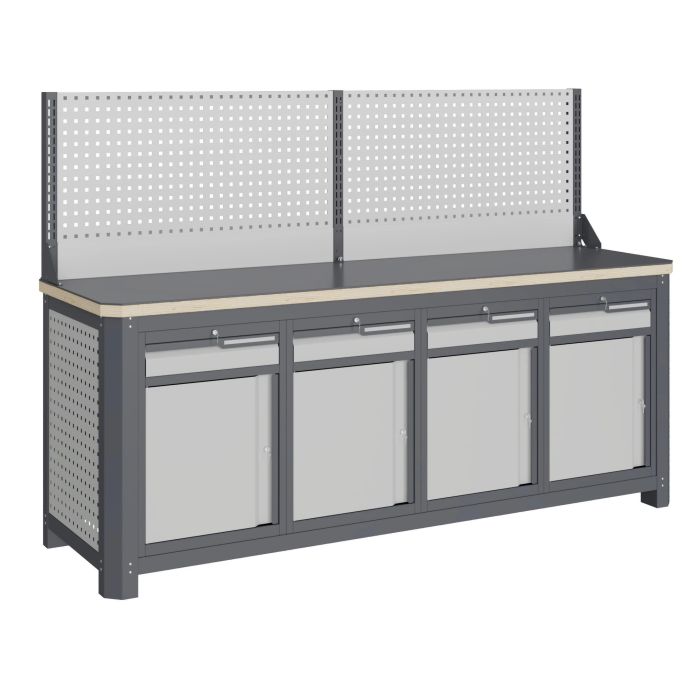 Модульный верстак Верстакофф MCN 2052.S8888-1, 4 тумбы, 4 ящика, экран