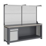 Модульный верстак Верстакофф MCN 2052.S8.111-2F, 1 тумба, ящик, дверца, с дв. экраном, подсветка