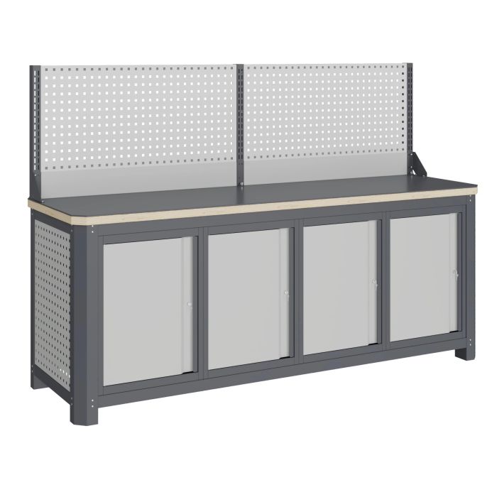 Модульный верстак Верстакофф MCN 2052.S7777-1, 4 тумбы, дверцы, экран