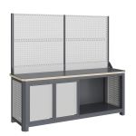 Модульный верстак Верстакофф MCN 2052.S77.11-2, 2 тумбы с дверцами, с дв. экраном