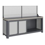 Модульный верстак Верстакофф MCN 2052.S77.11-1, 2 тумбы с дверцами, экран