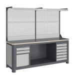 Модульный верстак Верстакофф MCN 2052.S69.11-2F, 2 тумбы, 2+6 ящиков, с дв. экраном, подсветка