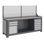 Модульный верстак Верстакофф MCN 2052.S69.11-1, 2 тумбы, 2+6 ящиков, экран