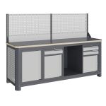 Модульный верстак Верстакофф MCN 2052.S789.1-1, 3 тумбы, 3 ящика, экран