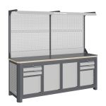 Модульный верстак Верстакофф MCN 2052.S7799-2F, 4 тумбы, 2+2 ящика, с дв. экраном, подсветка