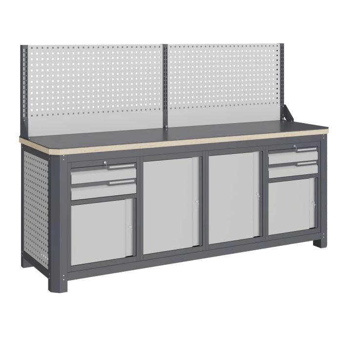 Модульный верстак Верстакофф MCN 2052.S7799-1, 4 тумбы, 2+2 ящика, с экраном